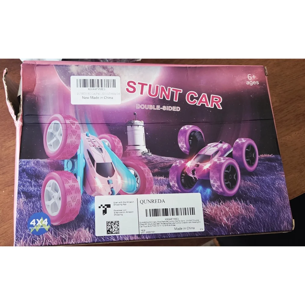 RC Cars Remote Control Car for Girls, 2.4 GHZ Double Sided RC Stunt Car Pink